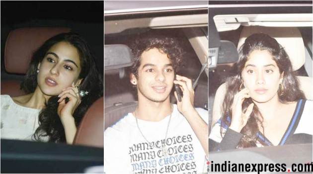 janhvi kapoor, ishaan khatter and sara ali khan
