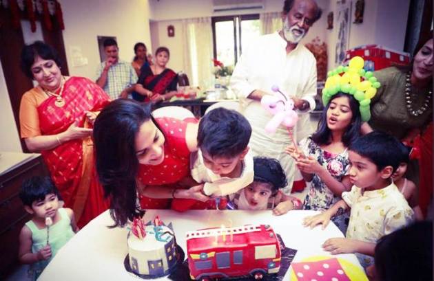 Rajinikanth at grandson ved prakash birthday