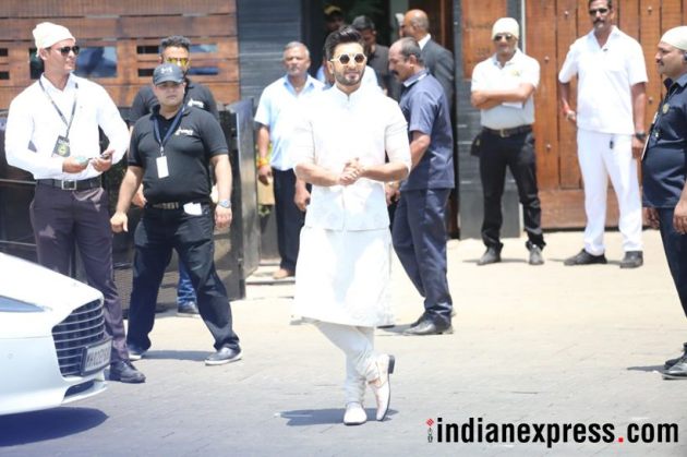 ranveer singh at sonam kapoor and anand ahuja's wedding