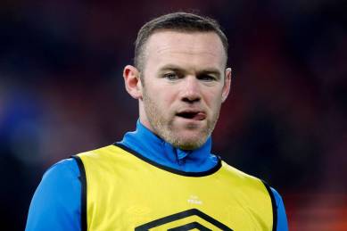 Everton's Wayne Rooney during the warm up before the match against Liverpool