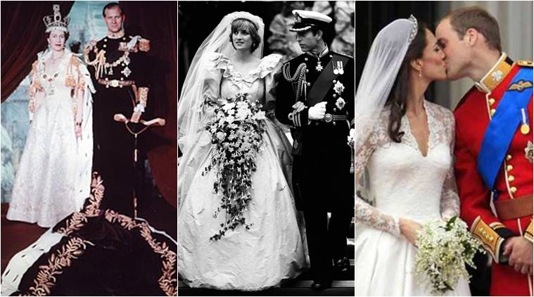 Here S How Meghan Markle S Wedding Dress Compares To Princess Diana And Kate Middleton S Gowns Youtube