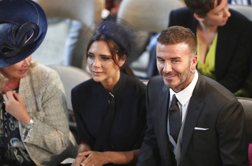 david beckham and victoria beckham at meghan markle and prince harry wedding