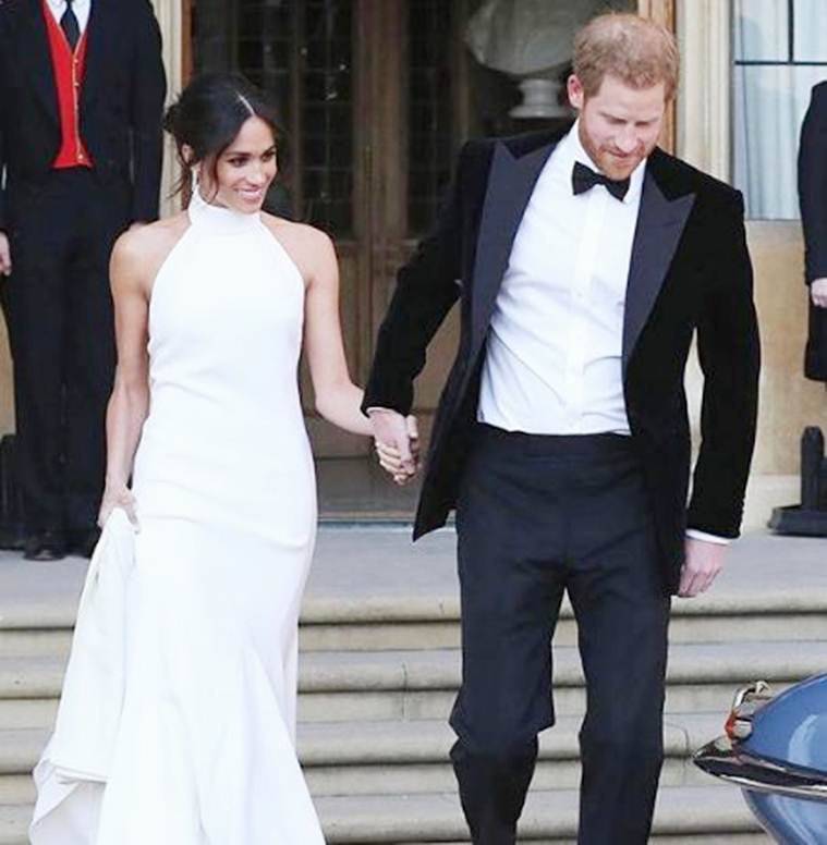 Royal wedding Meghan markle and prince harry exit windsor palace 