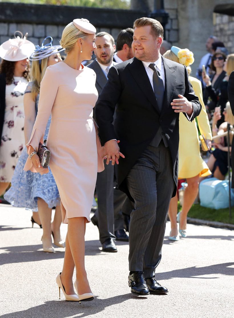 James Corden and his wife Julia Carey at meghan markle and prince harry wedding