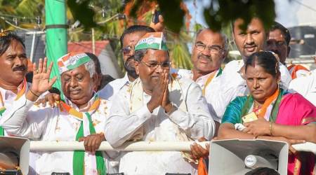 Karnataka Chief Minister Siddaramaiah at a road show in Karnataka. (File)