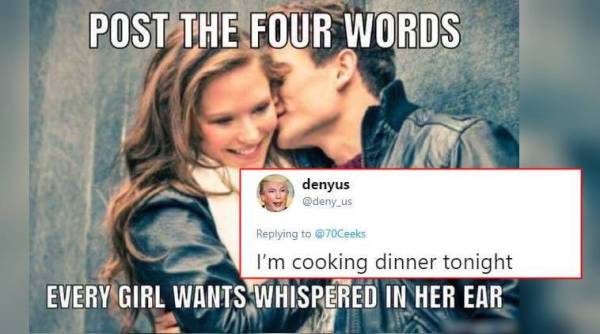 four words every girl wants to hear, relationship meme, funny meme, social media meme, four words every girl wants whispered in her ear meme, hilarious meme, meme series, indian express