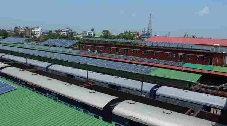 Guwahati railway station, solar power panels at the guwahati railway station, solar energy guwahati