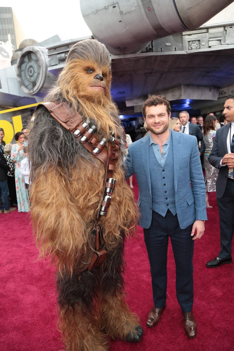 Alden Enrenreich with chewbacca
