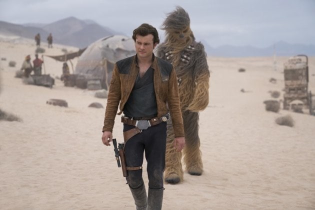 Alden Ehrenreich is Han Solo and Joonas Suotamo is Chewbacca in SOLO: A STAR WARS STORY.