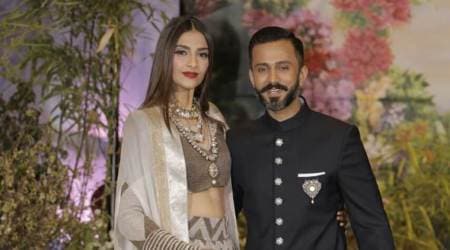 Sonam Kapoor-Anand Ahuja reception: Sonams Anamika Khanna lehenga is an unusual pick, so is Anands choice to go with sneakers