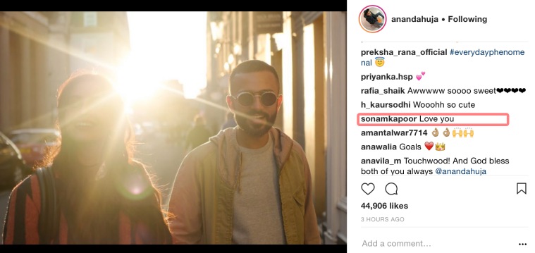 sonam kapoor anand ahuja instagram photos