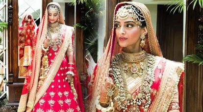 Sonam Kapoor-Anand Ahuja wedding celebrations: A look at the gorgeous  Punjabi bride in a red Anuradha Vakil lehenga | The Indian Express
