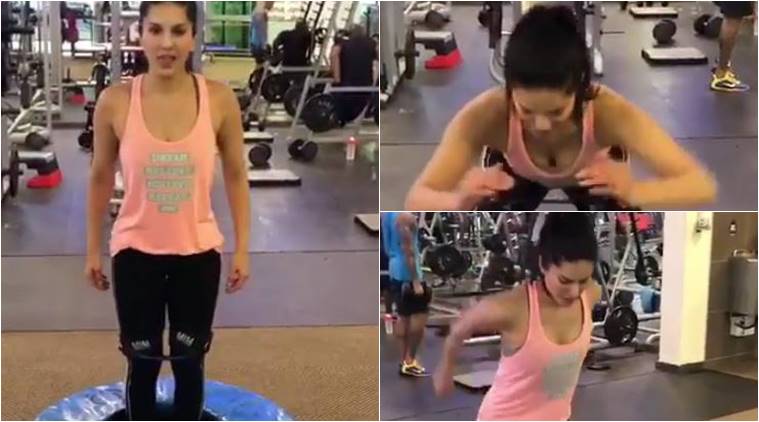 Watch Sunny Leones Jump Squat Workout Will Motivate You To Hit The 