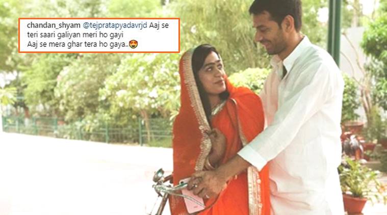 A Bicycle Ride Tej Pratap Yadav And Wife Aishwarya Rai S Romantic Photo Goes Viral Trending News The Indian Express