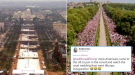BBC trolls Trump, BBC trolls trump with Royal wedding picture, royal wedding trump, donald trump inauguration, BBC compares trump's crowd with royal wedding, indian express, indian express news