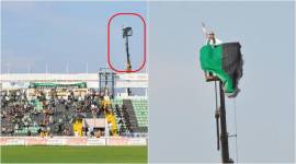 turkish footballer_TW_759 Turkish football fan, Turkish fan hired a crane to watch a match, Turkish football fan Ali Demirkaya, football club Denizlispor, Indian express, Indian express trending news