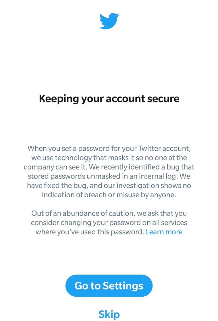 Twitter urges users to change passwords after computer glitch