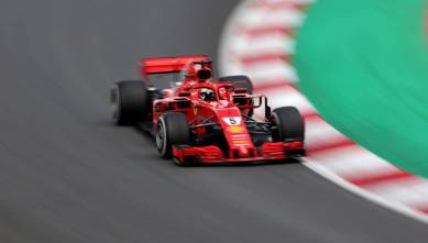 Ferrari’s Sebastian Vettel in action during the Spanish Grand Prix race