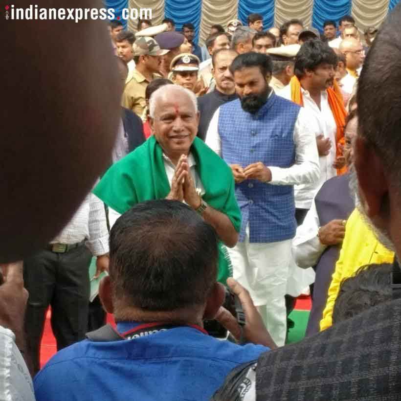 BS Yeddyurappa, Karnataka, Karnatala assembly election results 2018, Karnataka results, BSY swearing in, Bharatiya janata Party, Yeddyurappa sworn-in, yeddyurappa photos, indian national congress, Congress protests,