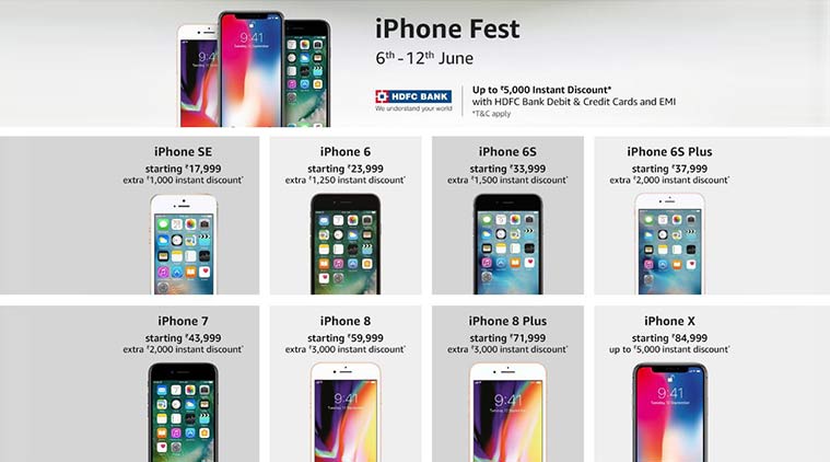 ik luister naar muziek borst Bondgenoot Apple Fest on Amazon: Best offers, deals on iPhone X, iPhone 8, iPhone 6,  iPhone SE | Technology News,The Indian Express
