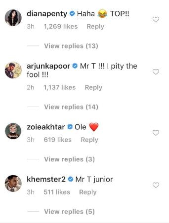 arjun kapoor comment on ranveer singh photo