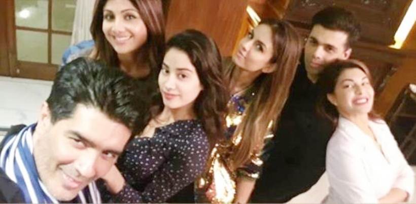 janhvi kapoor, shilpa shetty, karan johar at manish malhotra party