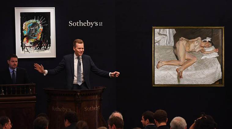lucian freud, naked portrait, portrait on a white cover, honesty, costume, sothebys, Indian Express, Indian Express News