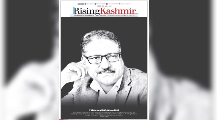 'Rising Kashmir' hits stands with Shujaat Bukhari's picture in black background
