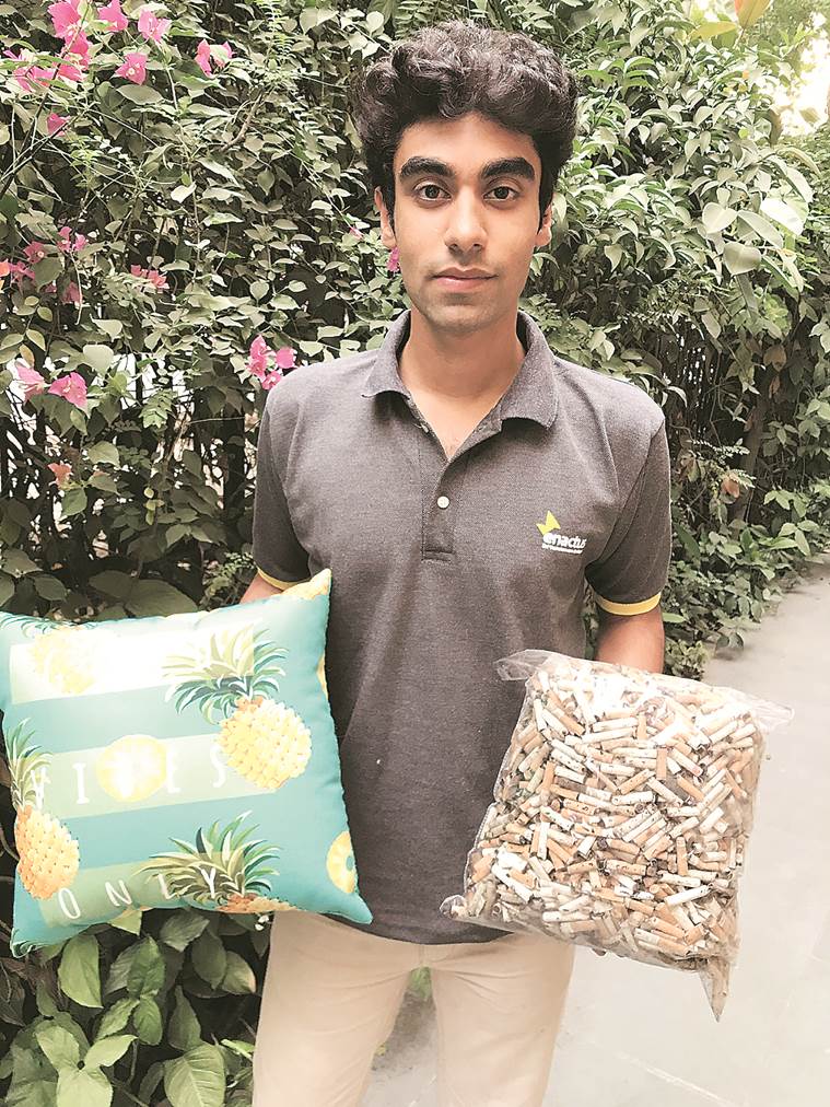DU college society turns cigarette butts into cushions