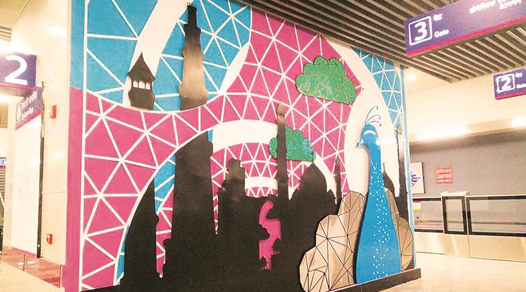 Delhi follows trend as artwork adorns city's new metro stations