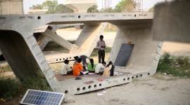 In sapping Delhi summer, a classroom comes alive on concrete flyover slab