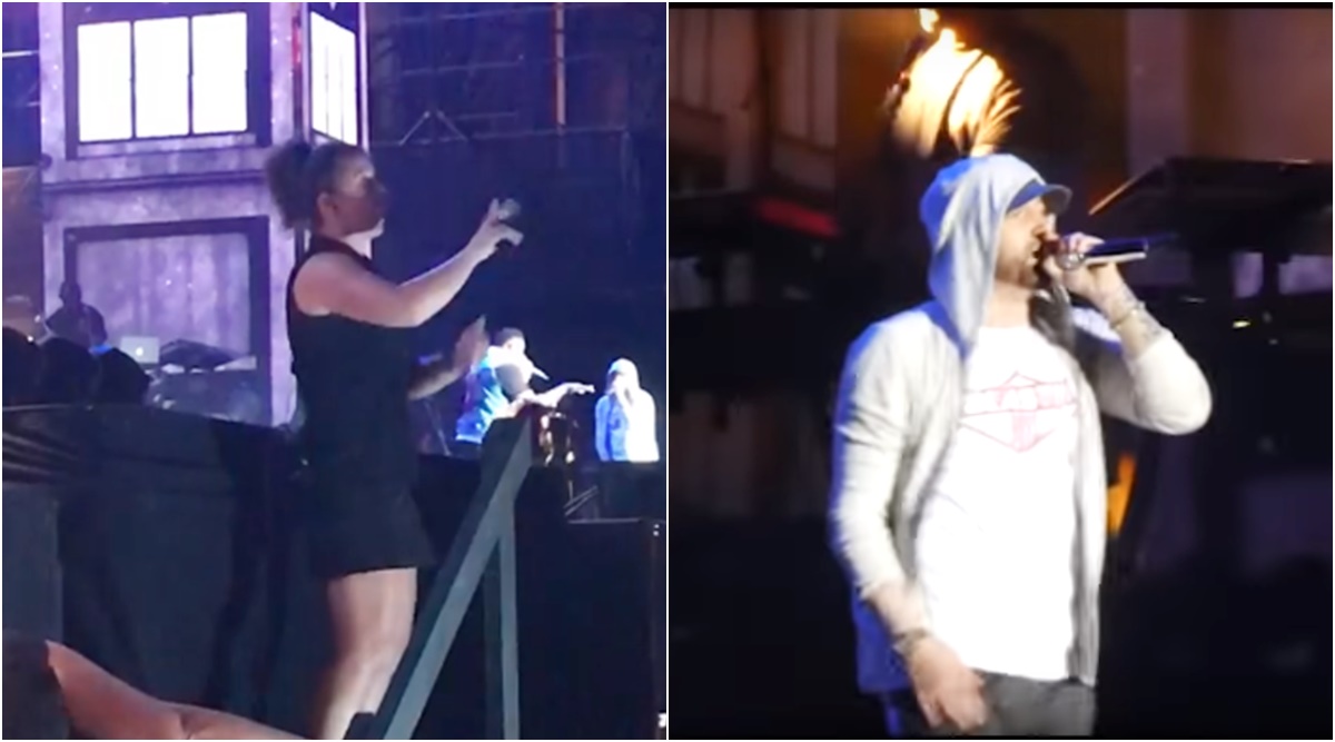 Watch Eminem S Sign Language Interpreter Matches His Supersonic Speed On Stage Video Goes Viral Trending News The Indian Express - eminem rap god roblox id code