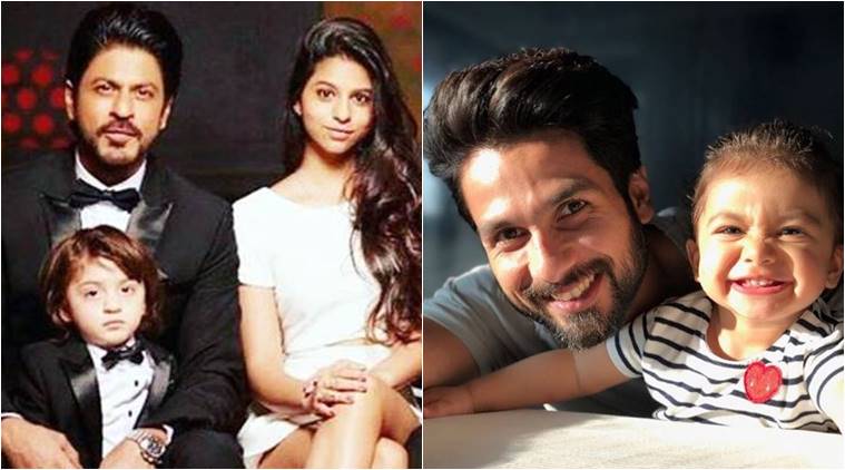 Shahid Kapoor with Misha and Shah Rukh Khan with Kids