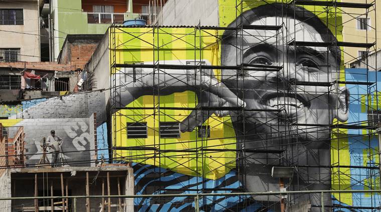 Fifa 18 World Cup Brazilian Favela Paints Tribute To Local Hero Gabriel Jesus Fifa News The Indian Express