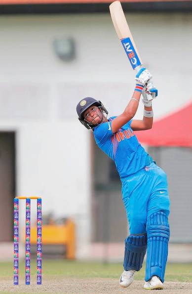 Indian cricketer Harmanpreet Kaur hits a boundary against Thailand during Asia Cup 2018, in Kuala Lumpur, Malaysia