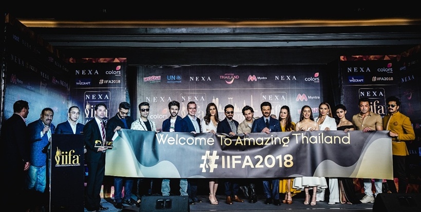 Karan Johar, Anil Kapoor, Mallika Arora, Dia Mirza at iifa