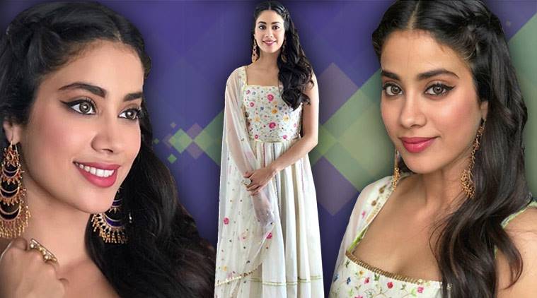 Dhadak promotions, Janhvi Kapoor Dhadak promotions, Dhadak song launch, Janhvi Kapoor white anarkali, Janhvi Kapoor Sukriti and Aakriti, Janhvi Kapoor ethnic style, indian express, indian express news
