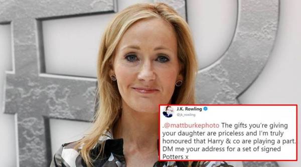 J K Rowling, Harry Potter, Harry Potter fans, Harry Potter fan daughter, J K Rowling fan tweet, J K Rowling replying t fan mails, indian express