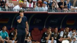 Germany head coach Joachim Loew looks on as time runs out in their group F match between against Mexico at the 2018 soccer World Cup in the Luzhniki Stadium in Moscow
