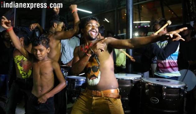 rajinikanth fans dance outside cinema halls