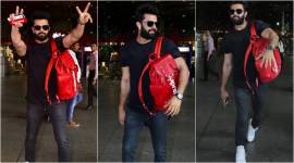 Manish Paul, Manish Paul's Louis Vuitton bag, Manish Paul Supreme Louis Vuitton, Manish Paul airport look, Manish Paul bag, Manish Paul latest photos, indian express, indian express news