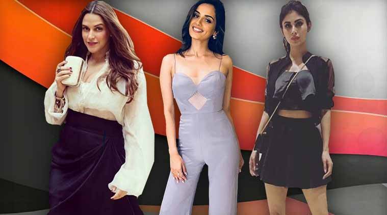 Manushi Chhillar, Manushi Chhillar latest photos, Manushi Chhillar fashion, Neha Dhupia, Neha Dhupia Angad Bedi pics, Neha Dhupia marriage pics, Mouni Roy, Mouni Roy latest photos, Mouni Roy style, indian express, indian express news