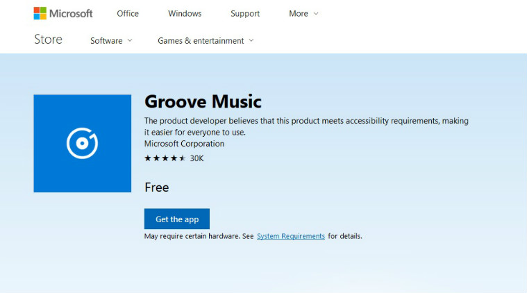 groove music app not working