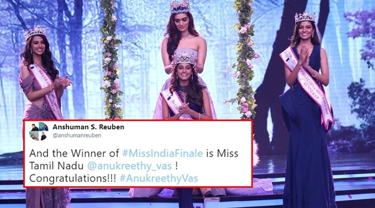 anukreethy vas, femina miss india, femina miss india winner, anukreethy vas femina miss india winner, femina miss india anukreethy vas photos, anukreethy vas photos femina miss india, Indian express, Indian express news