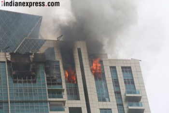 Fire breaks out at Beaumonde Towers in Mumbai s Worli area India