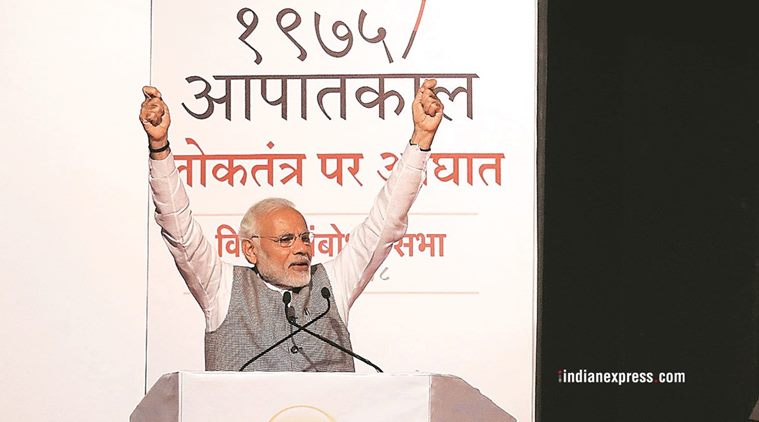 pm modi, emergency, indira gandhi, constitution, emergency anniversary, Constitution misused for a family, indian express