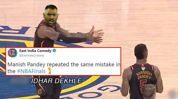 NBA Championship, NBA finals, JR Smith, LeBron James, LeBron James reaction to J.R. Smith, NBA batches, NBA viral meme, indian express, indian express trending news