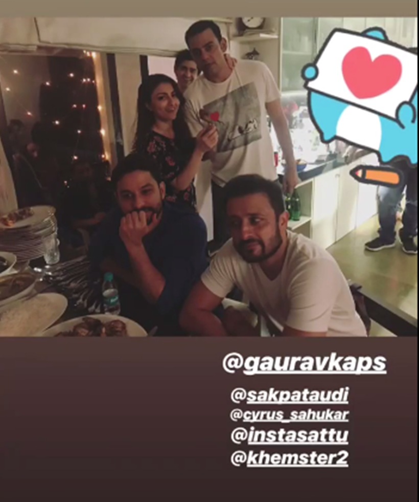 Angad Bedi, Neha Dhupia party inside photos