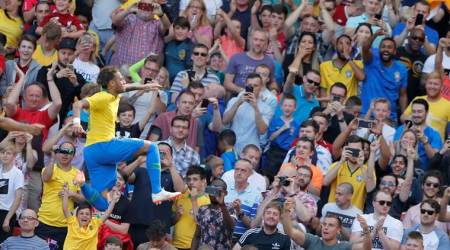 Soccer Football - International Friendly - Brazil vs Croatia - Anfield, Liverpool, Britain - June 3, 2018   Brazil's Neymar celebrates scoring their first goal    Action Images via Reuters/Andrew Boyers