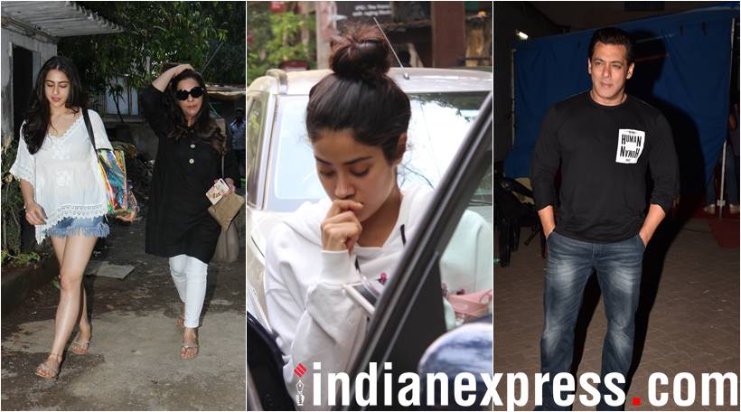 janhvi kapoor, sara ali khan and salman khan